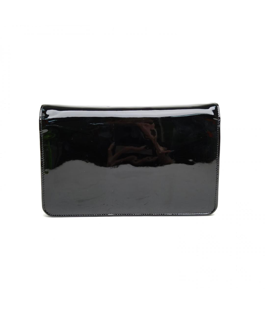 CHANEL Черная сумка через плечо из лакированной кожи, фото 4