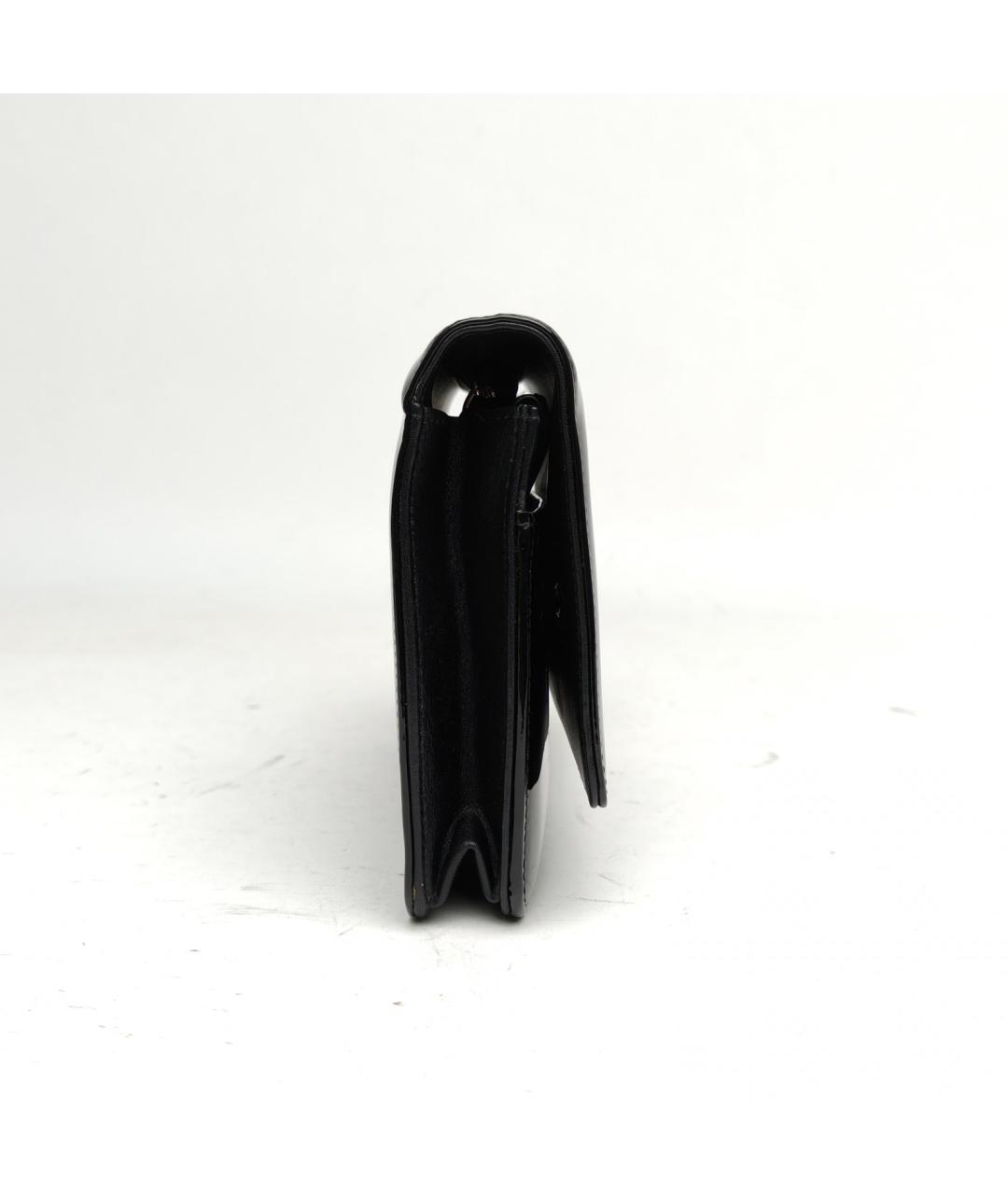 CHANEL Черная сумка через плечо из лакированной кожи, фото 5