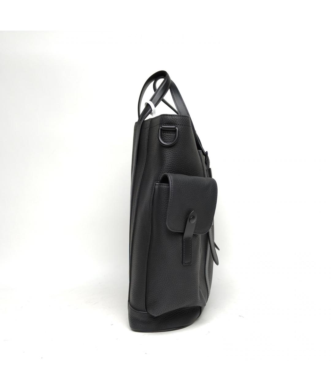 LOUIS VUITTON Черная кожаная сумка тоут, фото 5