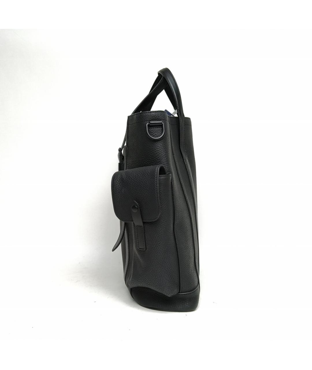LOUIS VUITTON Черная кожаная сумка тоут, фото 3