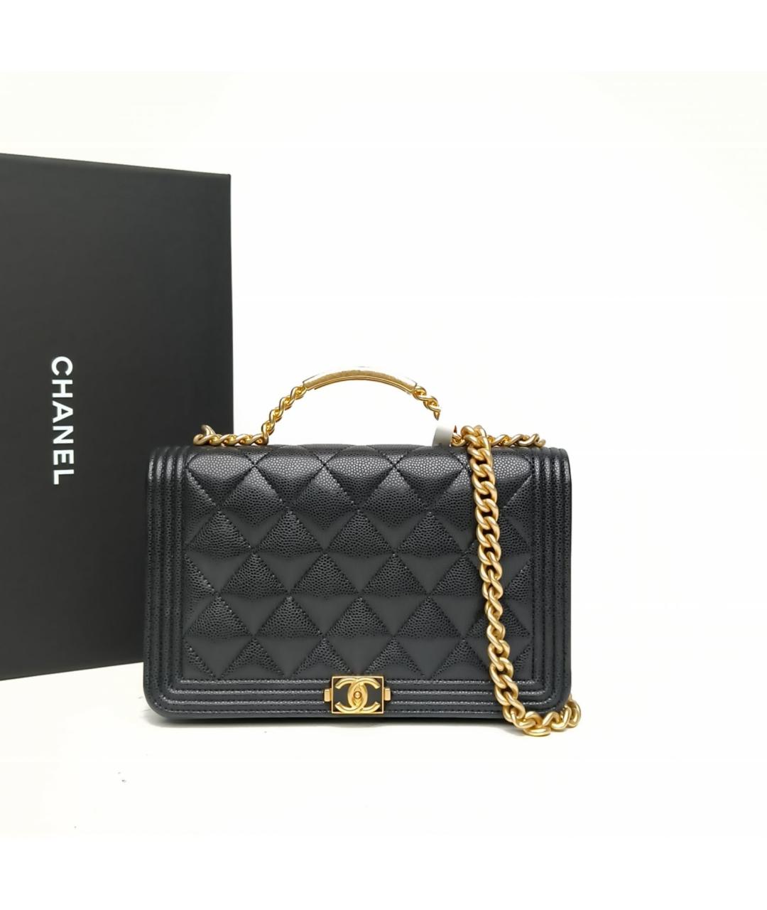 CHANEL Черная кожаная сумка через плечо, фото 9
