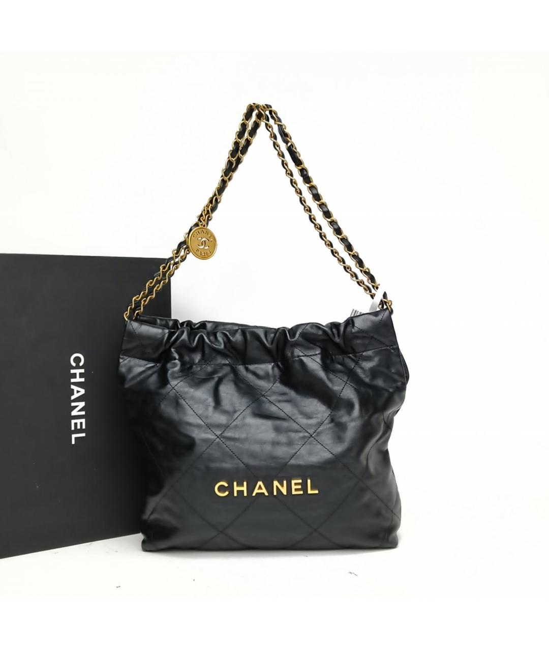 CHANEL Черная кожаная сумка через плечо, фото 9