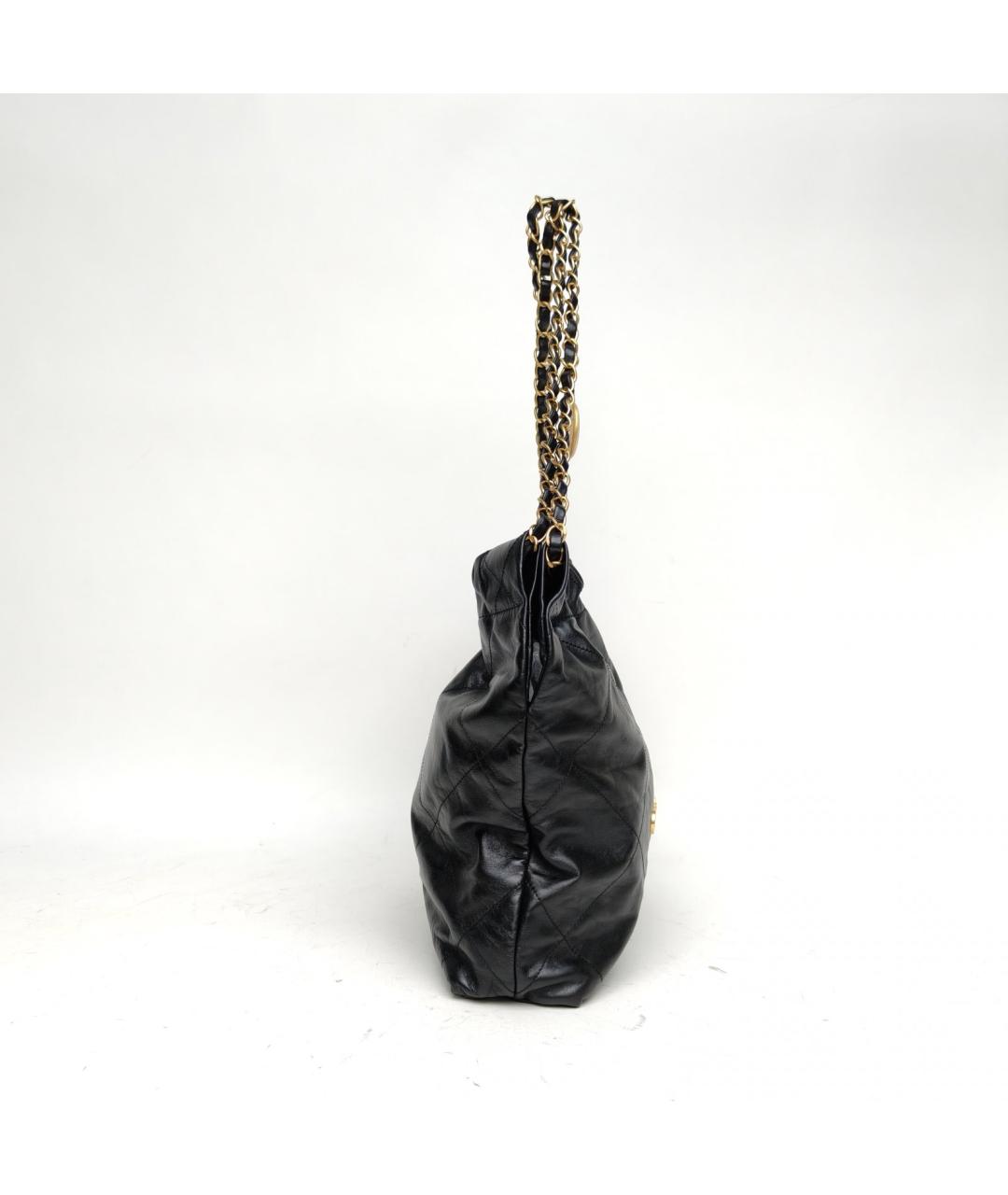CHANEL Черная кожаная сумка через плечо, фото 5