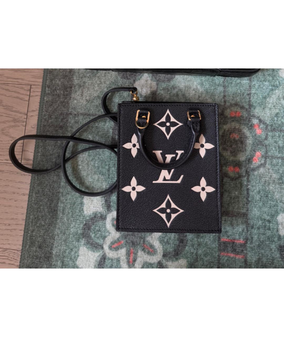 LOUIS VUITTON Черная кожаная сумка через плечо, фото 9