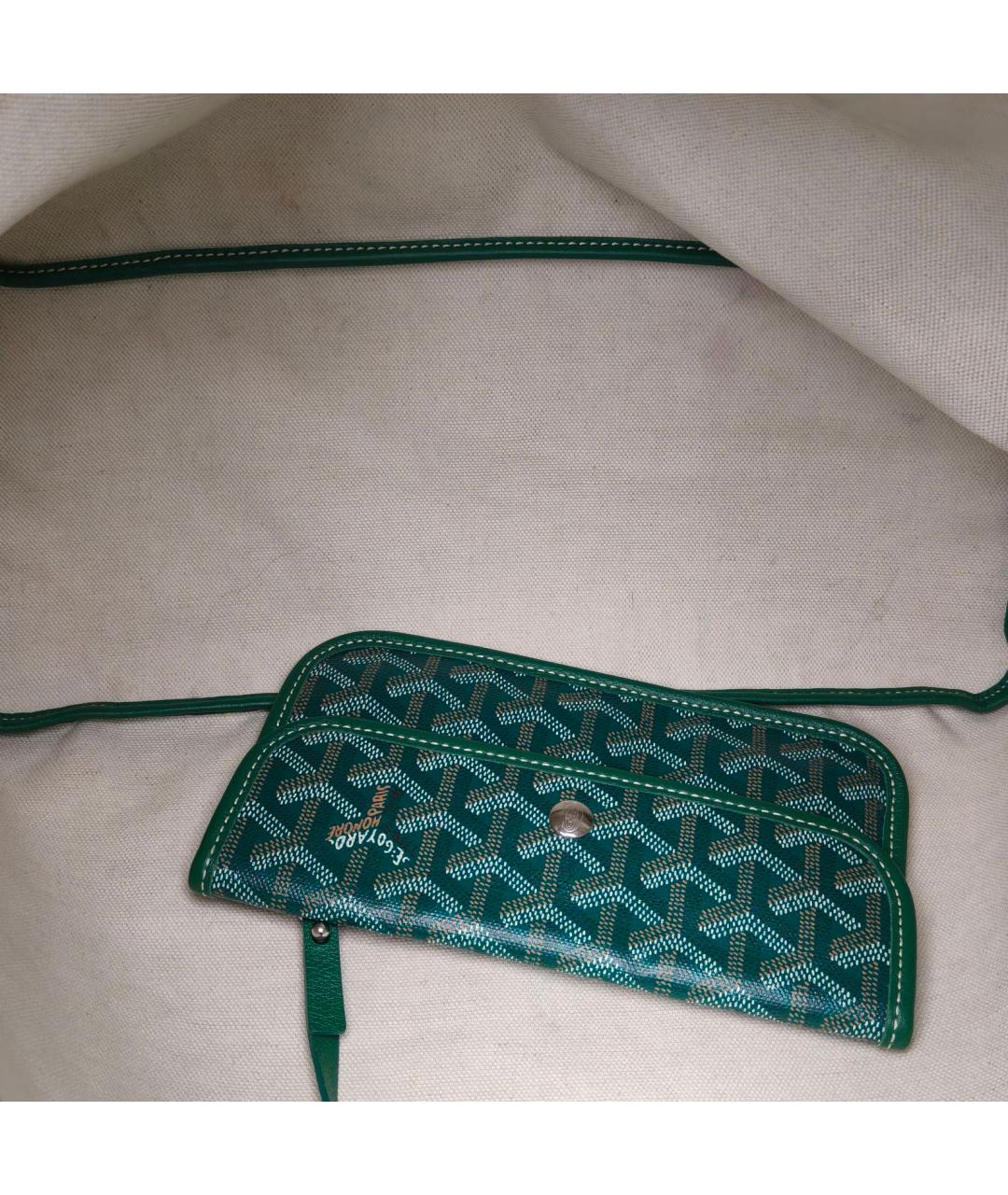 GOYARD Зеленая кожаная сумка через плечо, фото 7