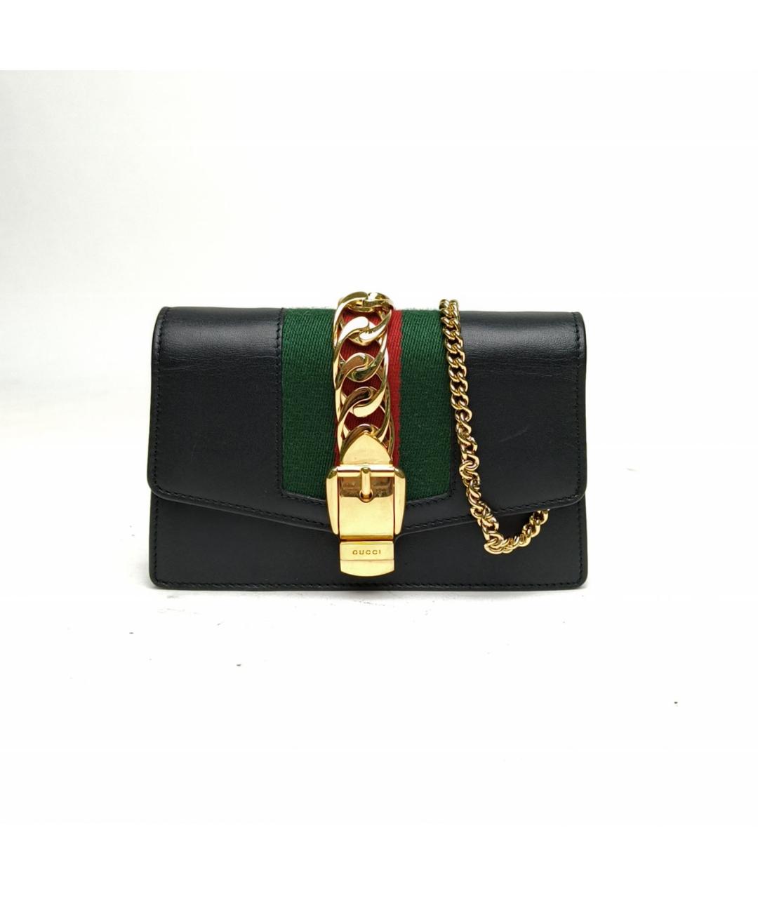 GUCCI Черная кожаная сумка через плечо, фото 2