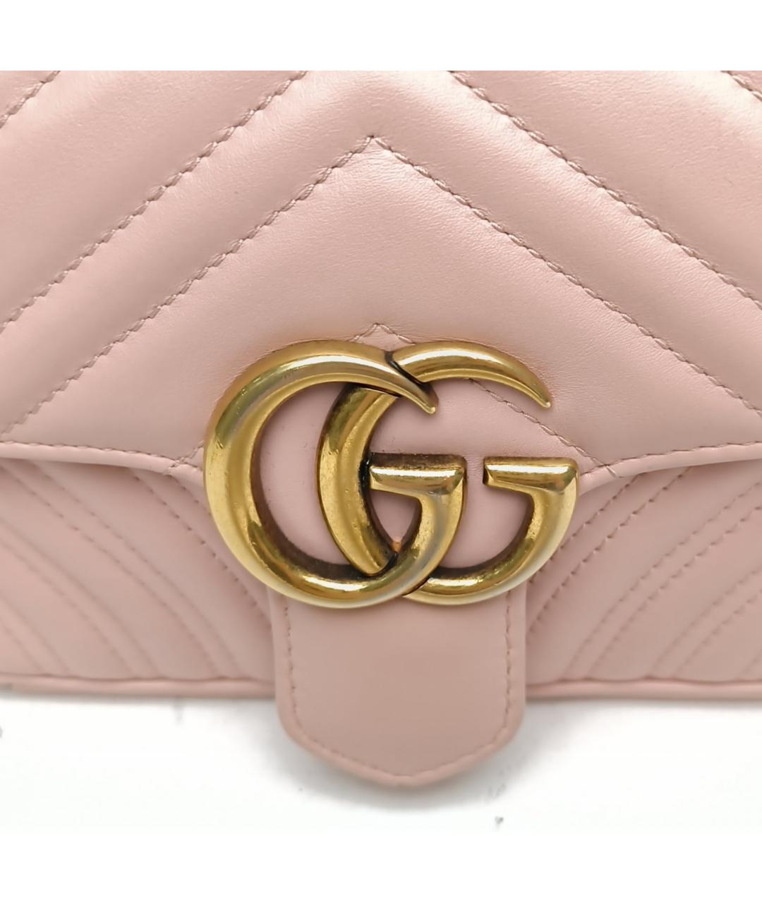 GUCCI Розовая кожаная сумка через плечо, фото 7