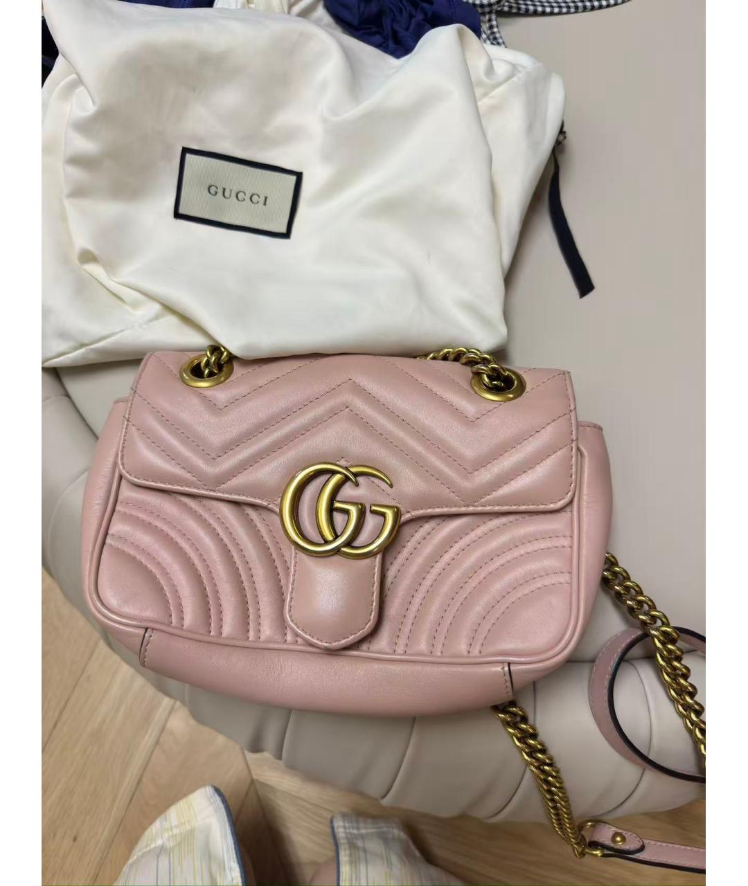 GUCCI Розовая кожаная сумка через плечо, фото 9