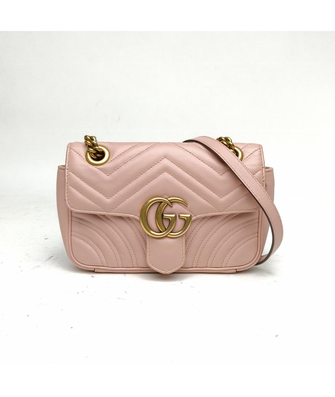 GUCCI Розовая кожаная сумка через плечо, фото 2