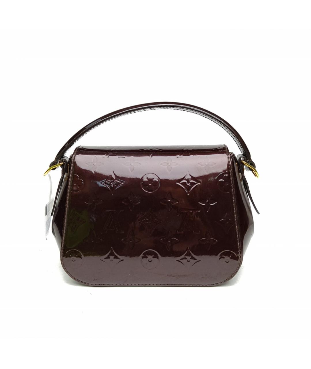 LOUIS VUITTON Бордовая сумка через плечо из лакированной кожи, фото 4