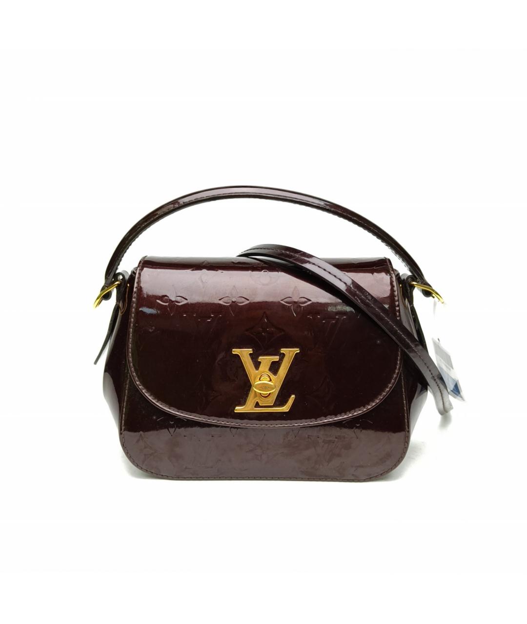 LOUIS VUITTON Бордовая сумка через плечо из лакированной кожи, фото 2