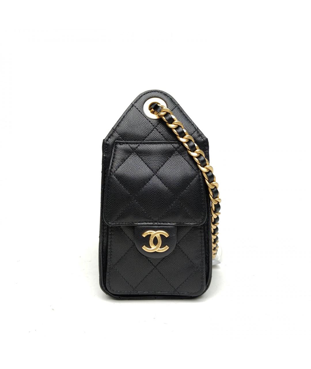 CHANEL Черная кожаная сумка через плечо, фото 5
