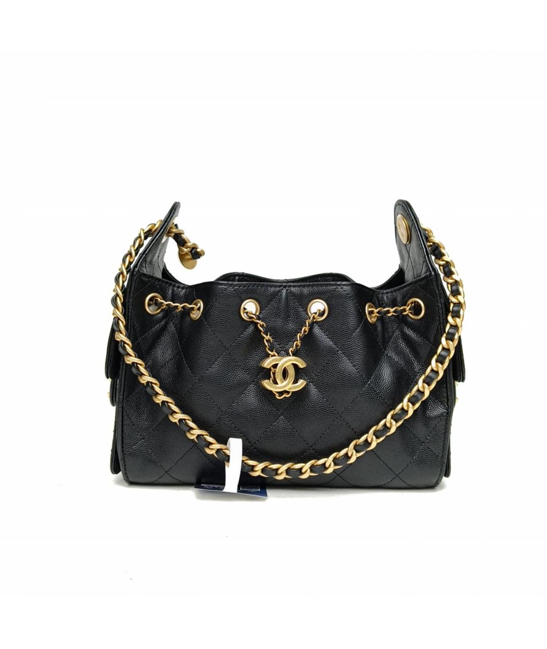 CHANEL Черная кожаная сумка через плечо, фото 2