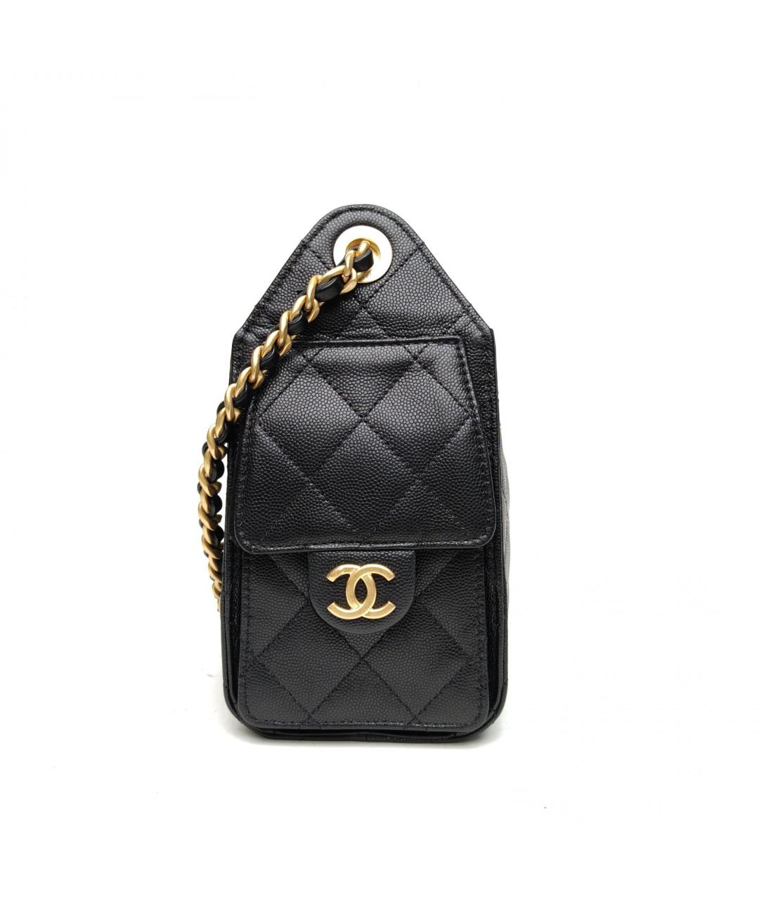 CHANEL Черная кожаная сумка через плечо, фото 3