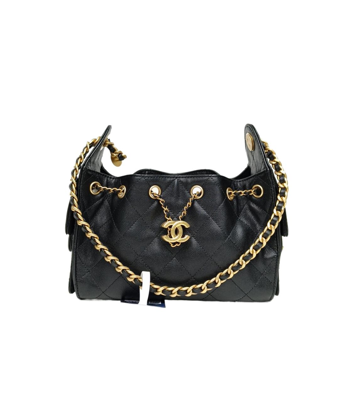 CHANEL Черная кожаная сумка через плечо, фото 9