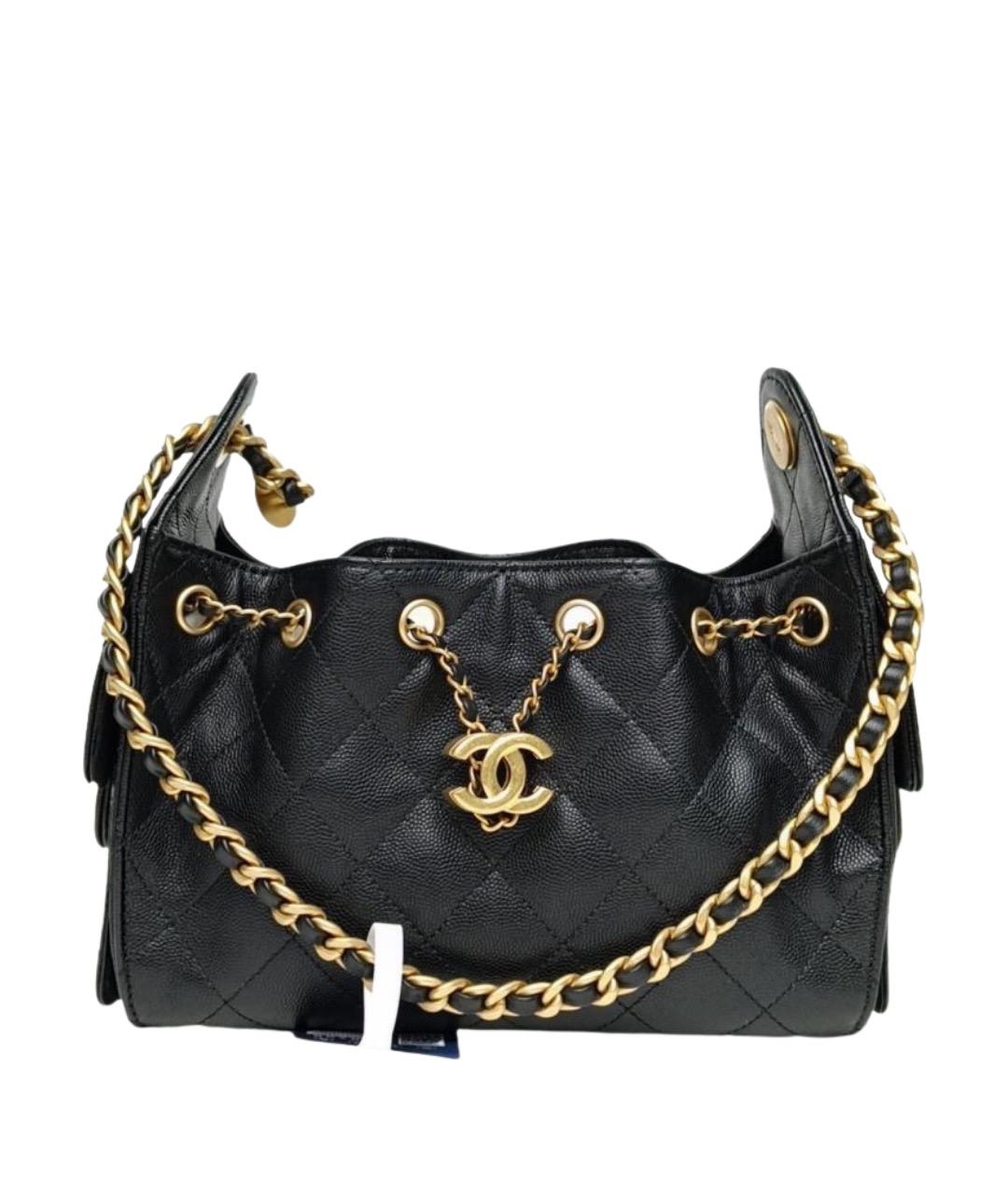 CHANEL Черная кожаная сумка через плечо, фото 1
