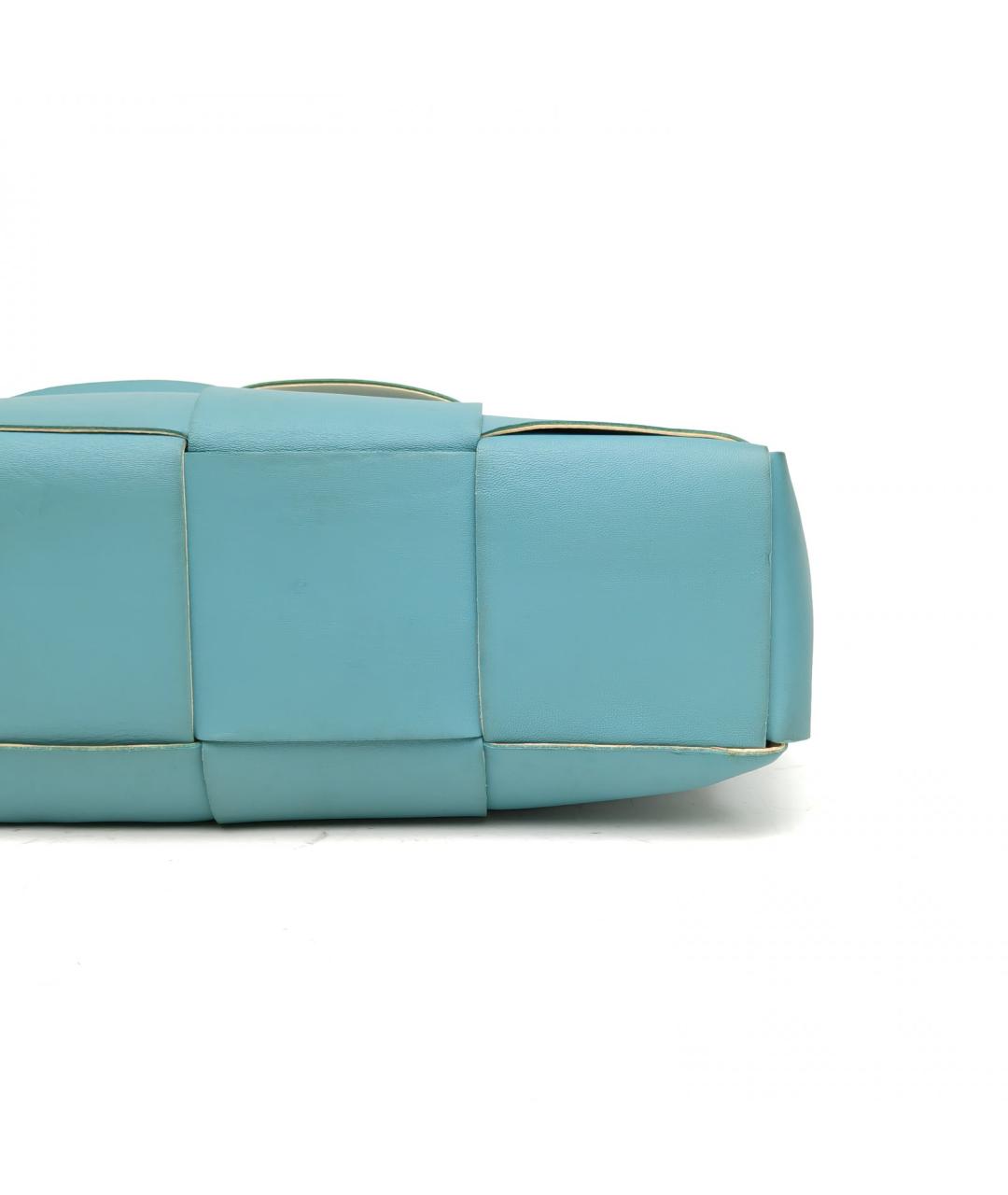 BOTTEGA VENETA Синяя кожаная сумка с короткими ручками, фото 6