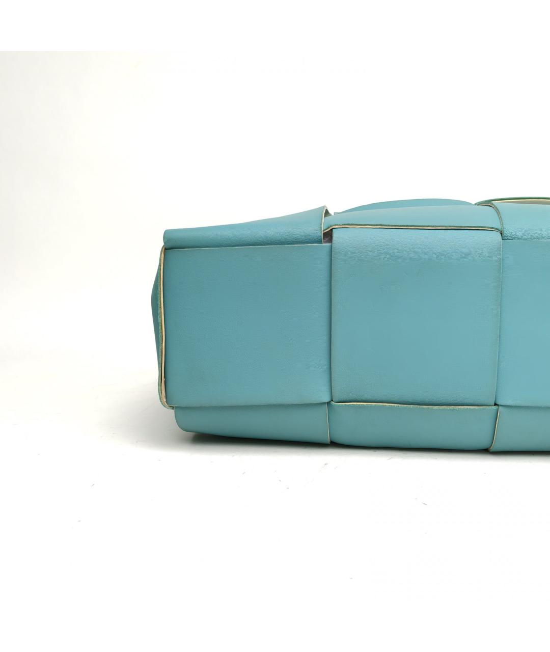 BOTTEGA VENETA Синяя кожаная сумка с короткими ручками, фото 7