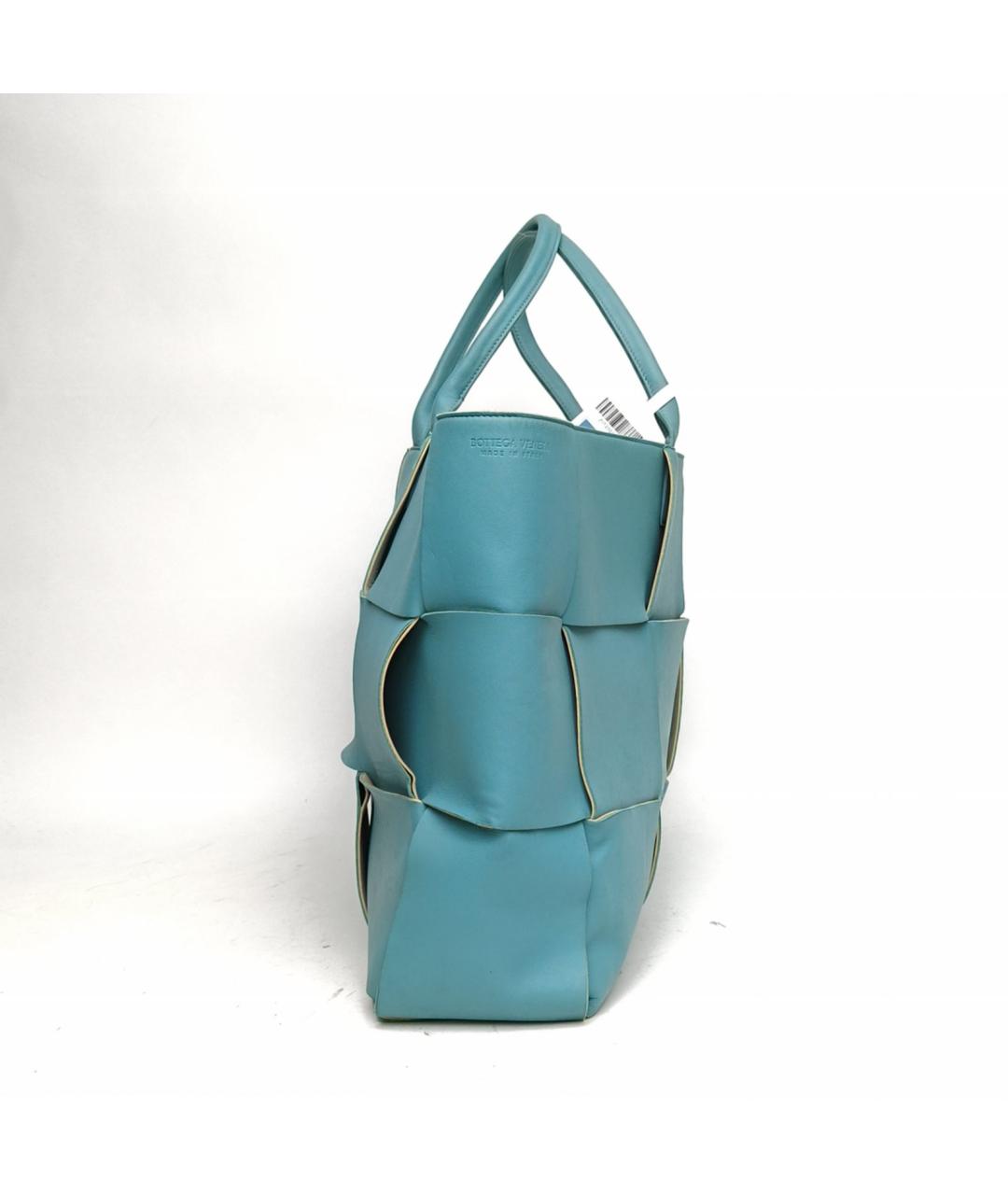 BOTTEGA VENETA Синяя кожаная сумка с короткими ручками, фото 3