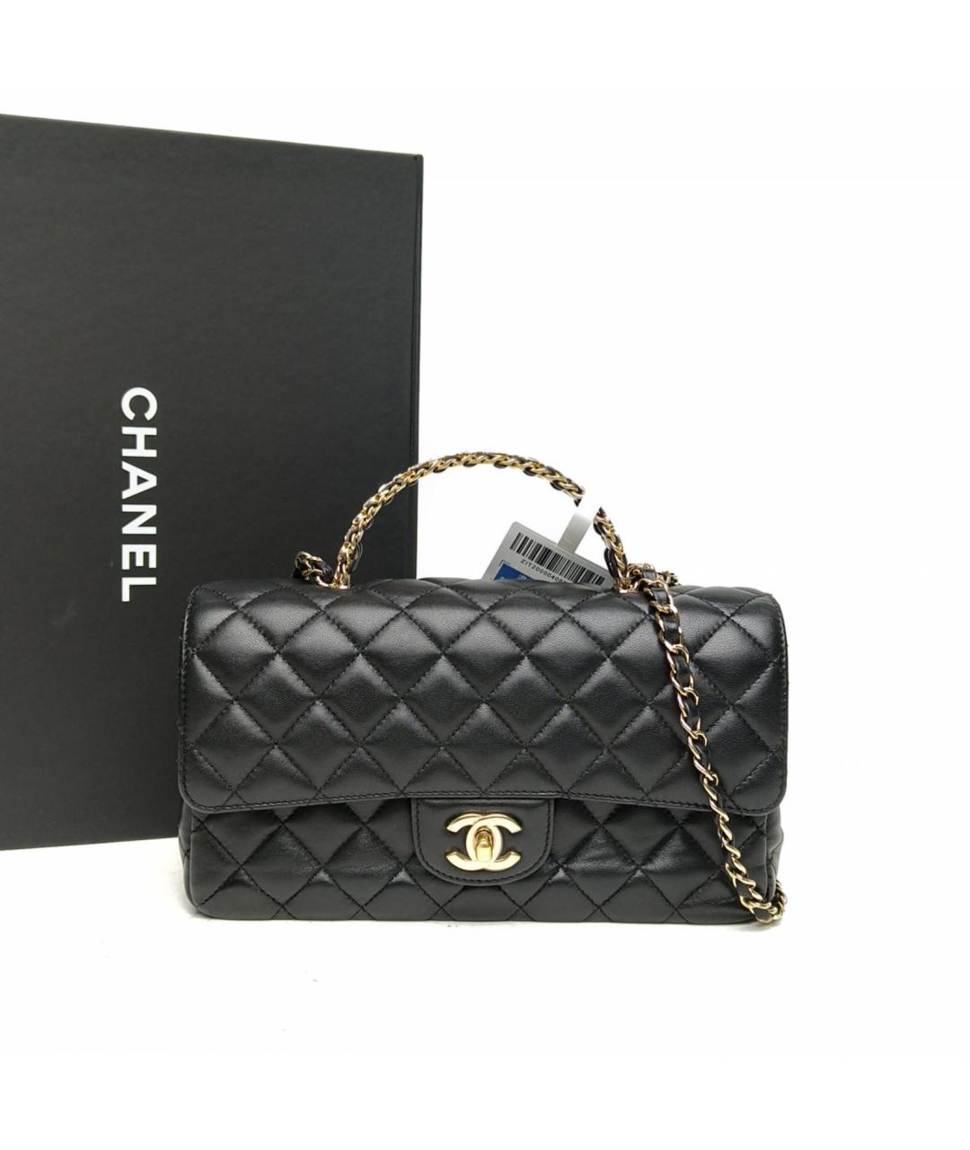 CHANEL Черная кожаная сумка через плечо, фото 9