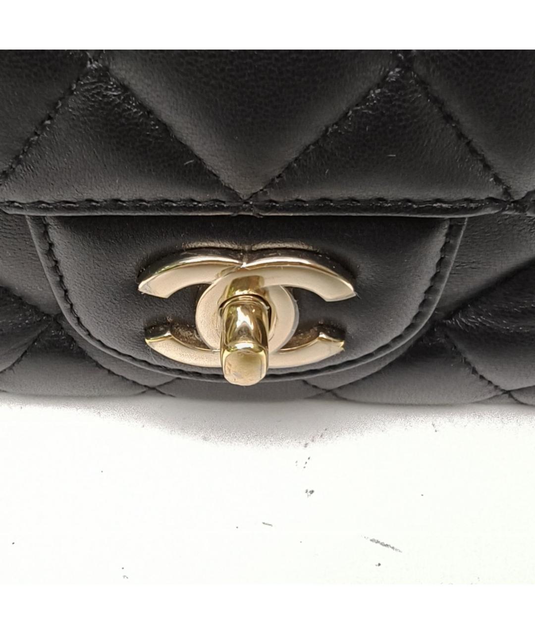 CHANEL Черная кожаная сумка через плечо, фото 8