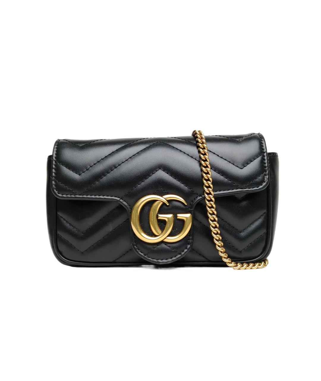 GUCCI Черная кожаная сумка через плечо, фото 10