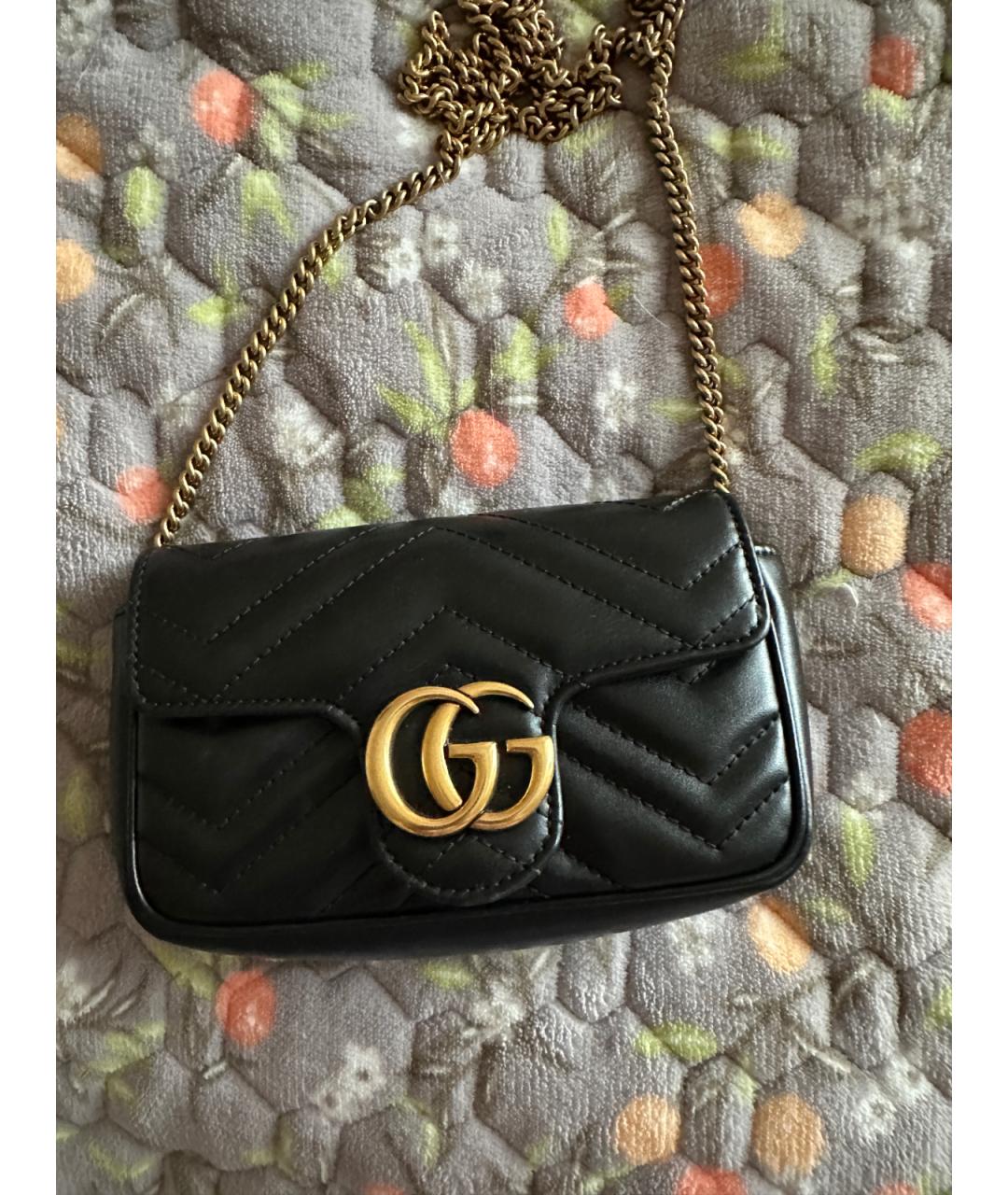 GUCCI Черная кожаная сумка через плечо, фото 9