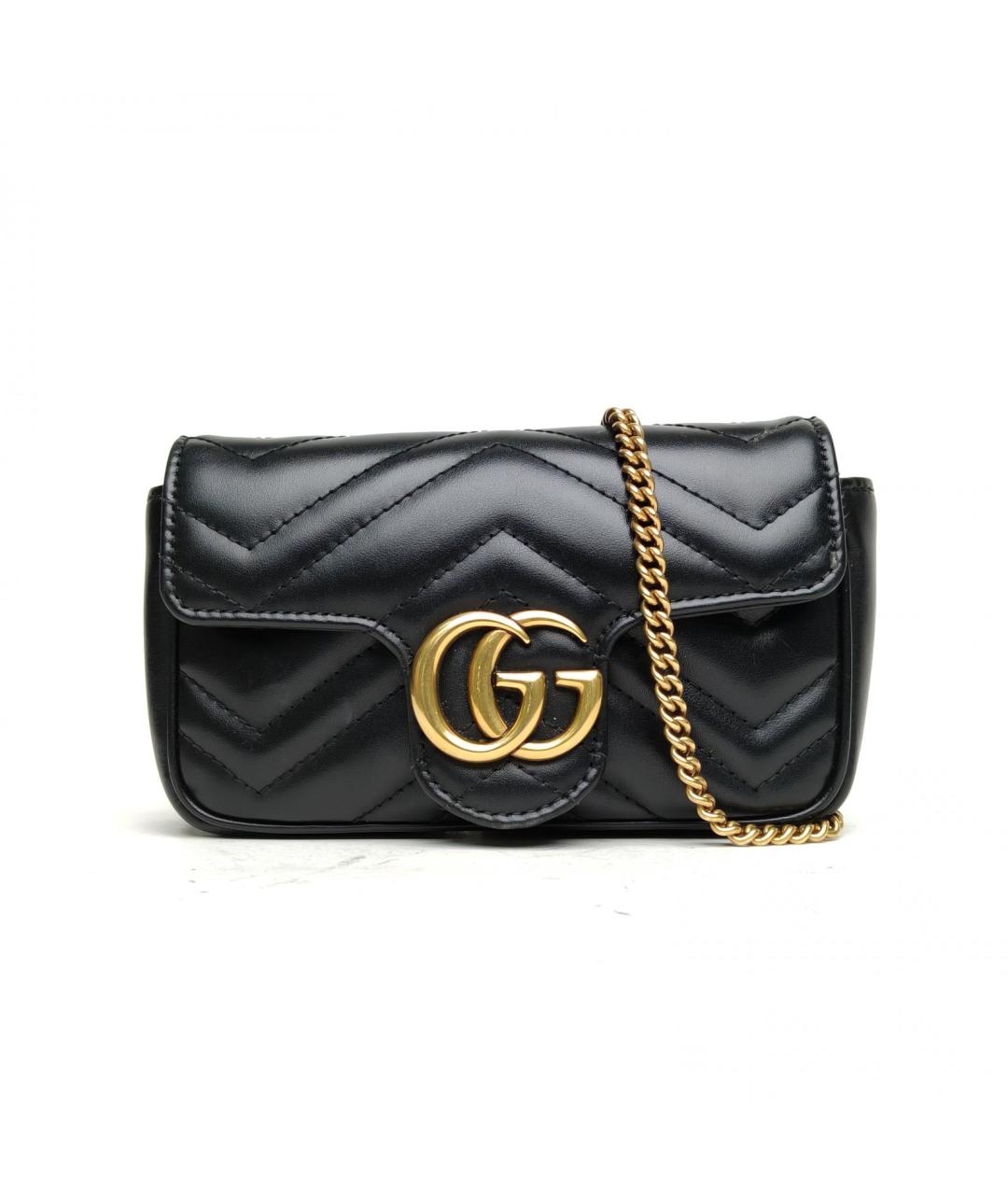 GUCCI Черная кожаная сумка через плечо, фото 2