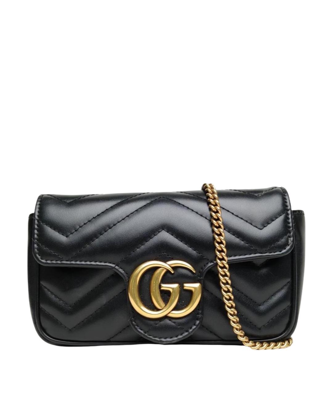 GUCCI Черная кожаная сумка через плечо, фото 1