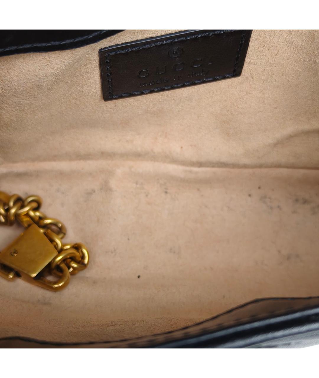 GUCCI Черная кожаная сумка через плечо, фото 8