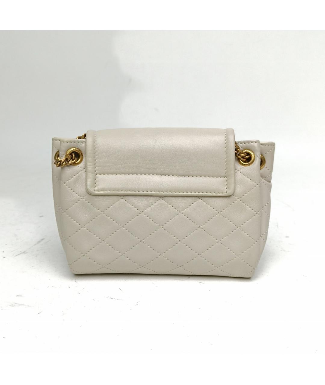 SAINT LAURENT Белая кожаная сумка через плечо, фото 4