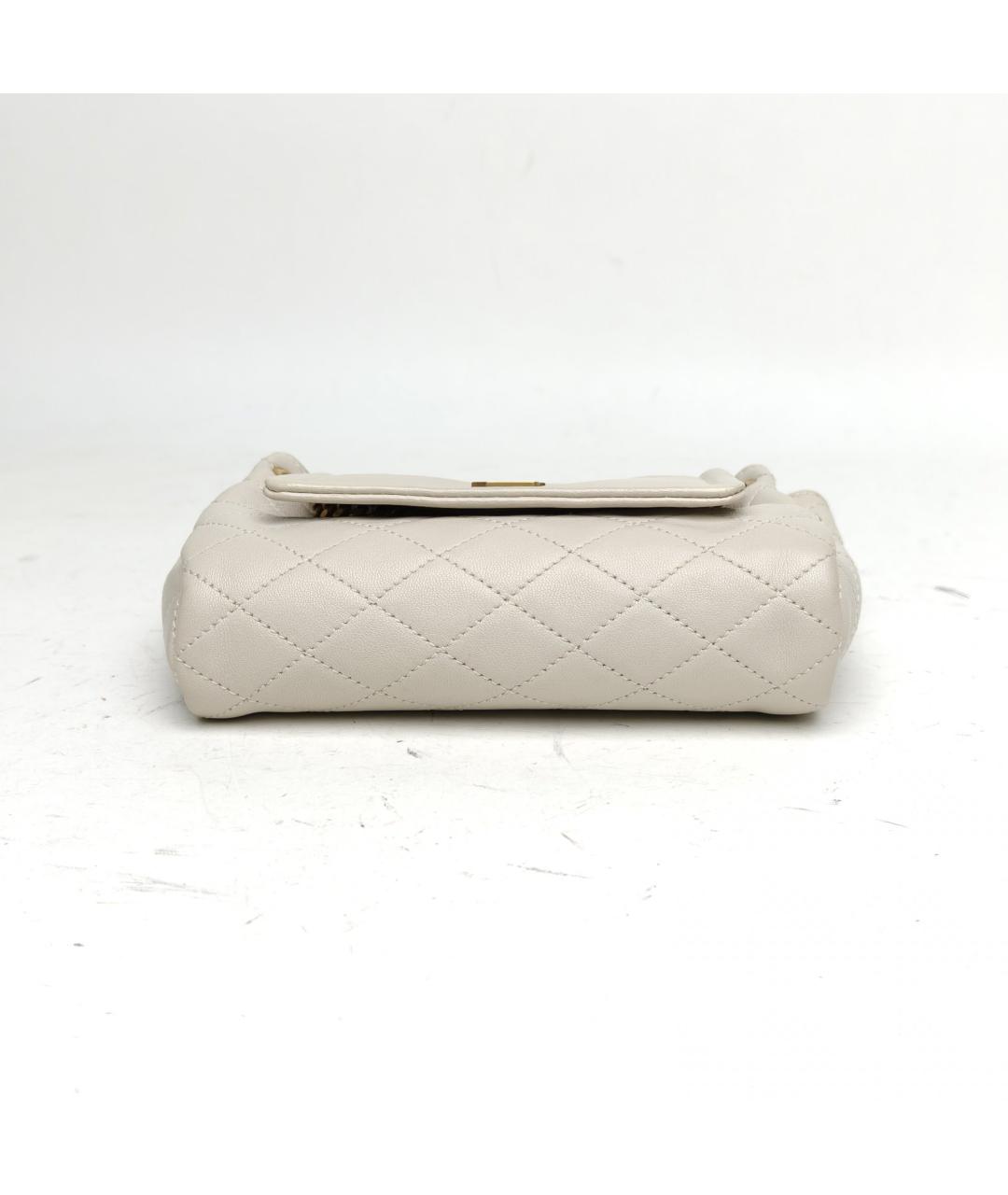 SAINT LAURENT Белая кожаная сумка через плечо, фото 6