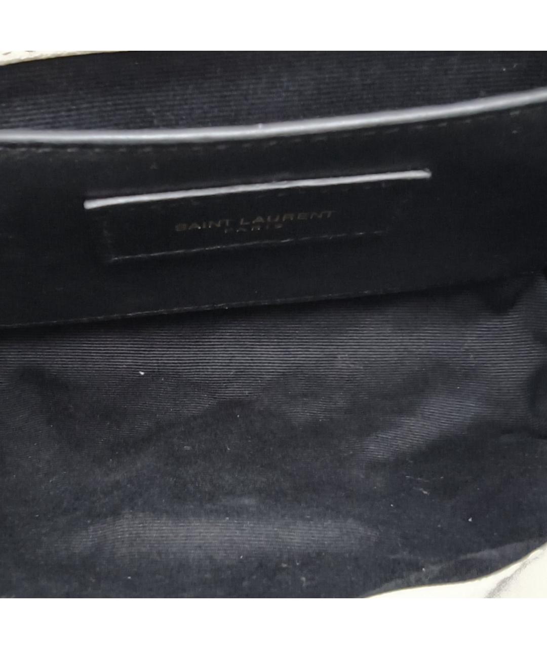 SAINT LAURENT Белая кожаная сумка через плечо, фото 8