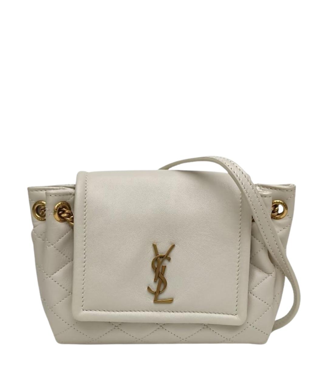 SAINT LAURENT Белая кожаная сумка через плечо, фото 1