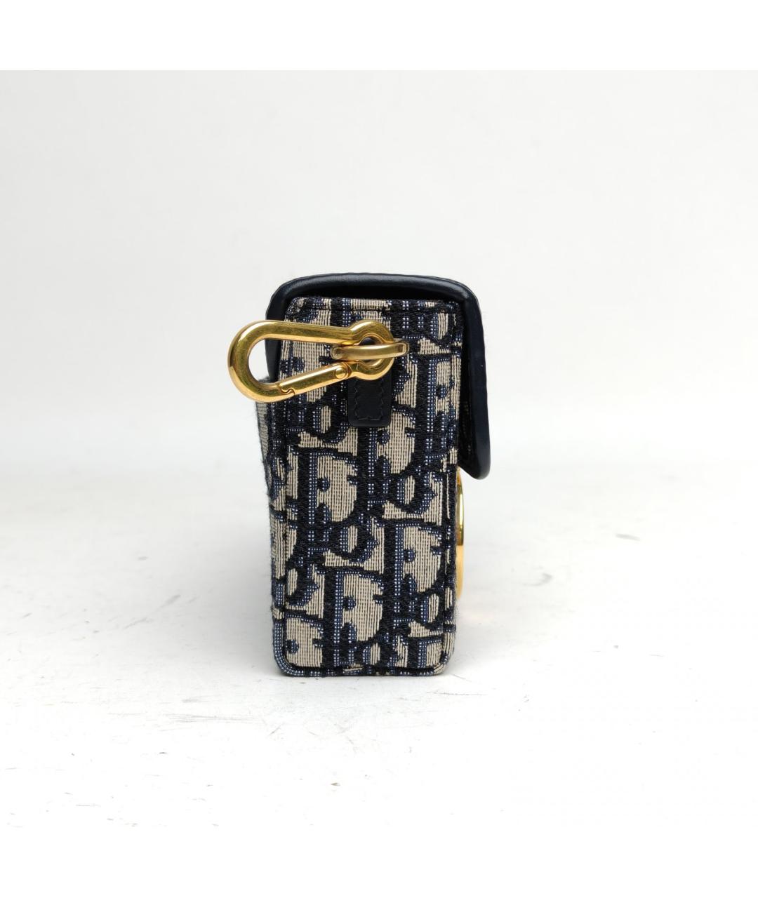 CHRISTIAN DIOR Темно-синяя жаккардовая сумка через плечо, фото 5