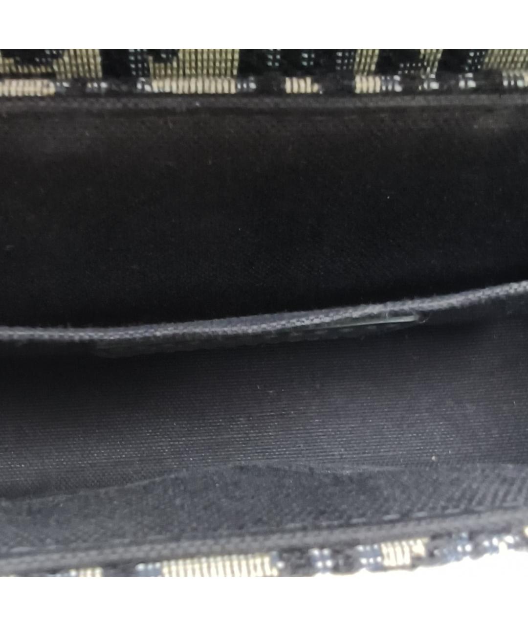 CHRISTIAN DIOR Темно-синяя жаккардовая сумка через плечо, фото 7