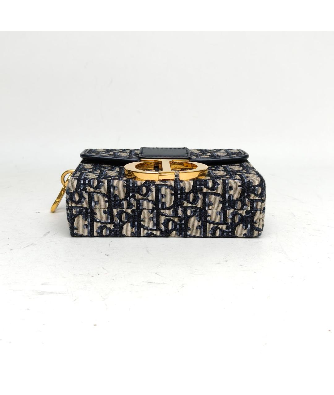 CHRISTIAN DIOR Темно-синяя жаккардовая сумка через плечо, фото 6