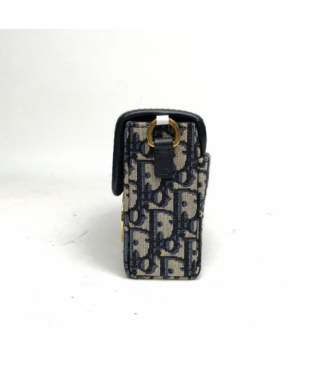 CHRISTIAN DIOR Темно-синяя жаккардовая сумка через плечо, фото 3