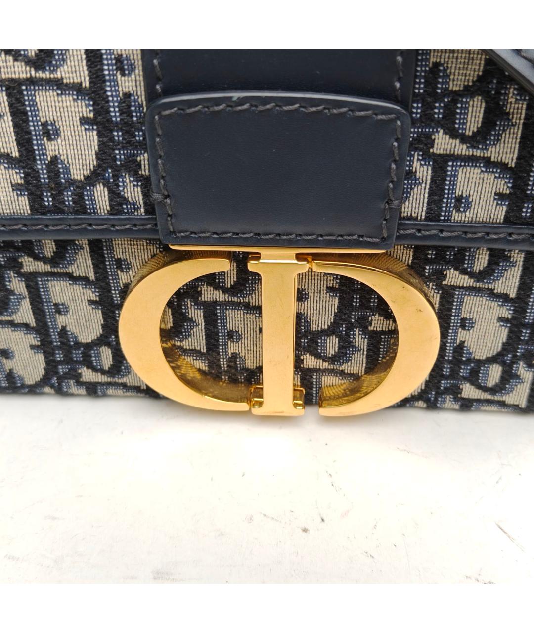 CHRISTIAN DIOR Темно-синяя жаккардовая сумка через плечо, фото 8