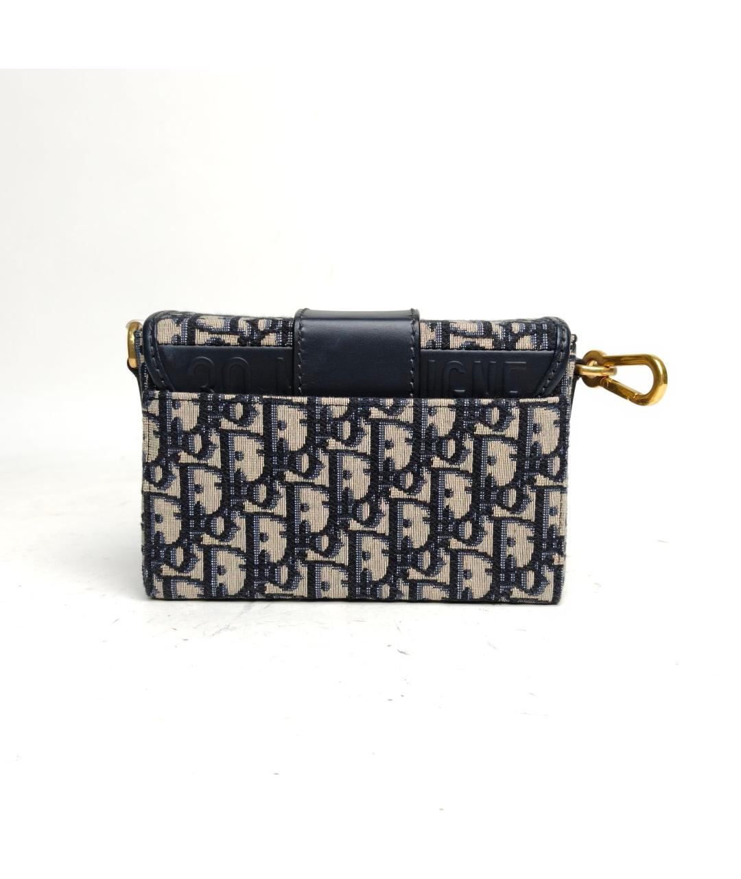 CHRISTIAN DIOR Темно-синяя жаккардовая сумка через плечо, фото 4