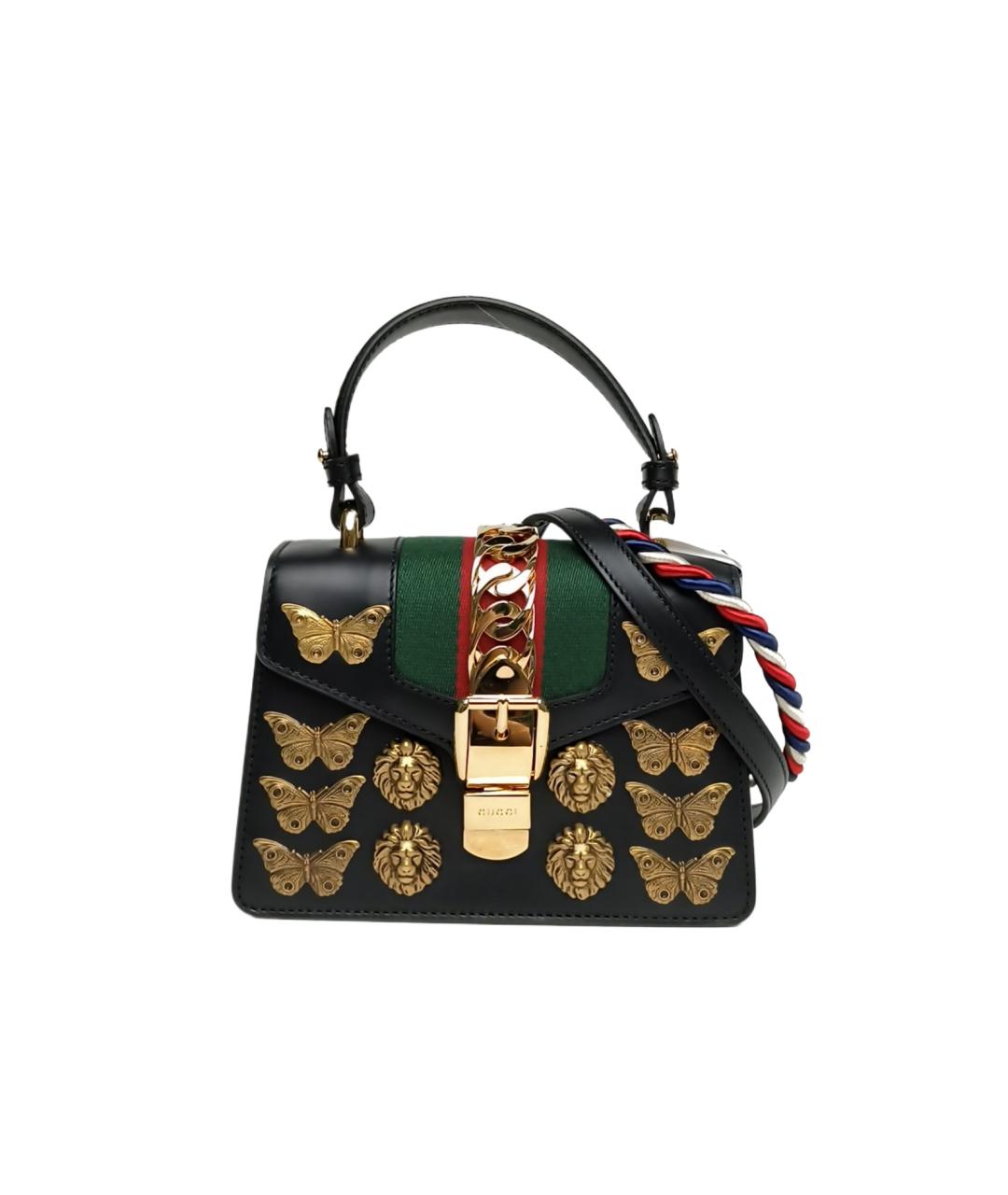 GUCCI Черная кожаная сумка через плечо, фото 1