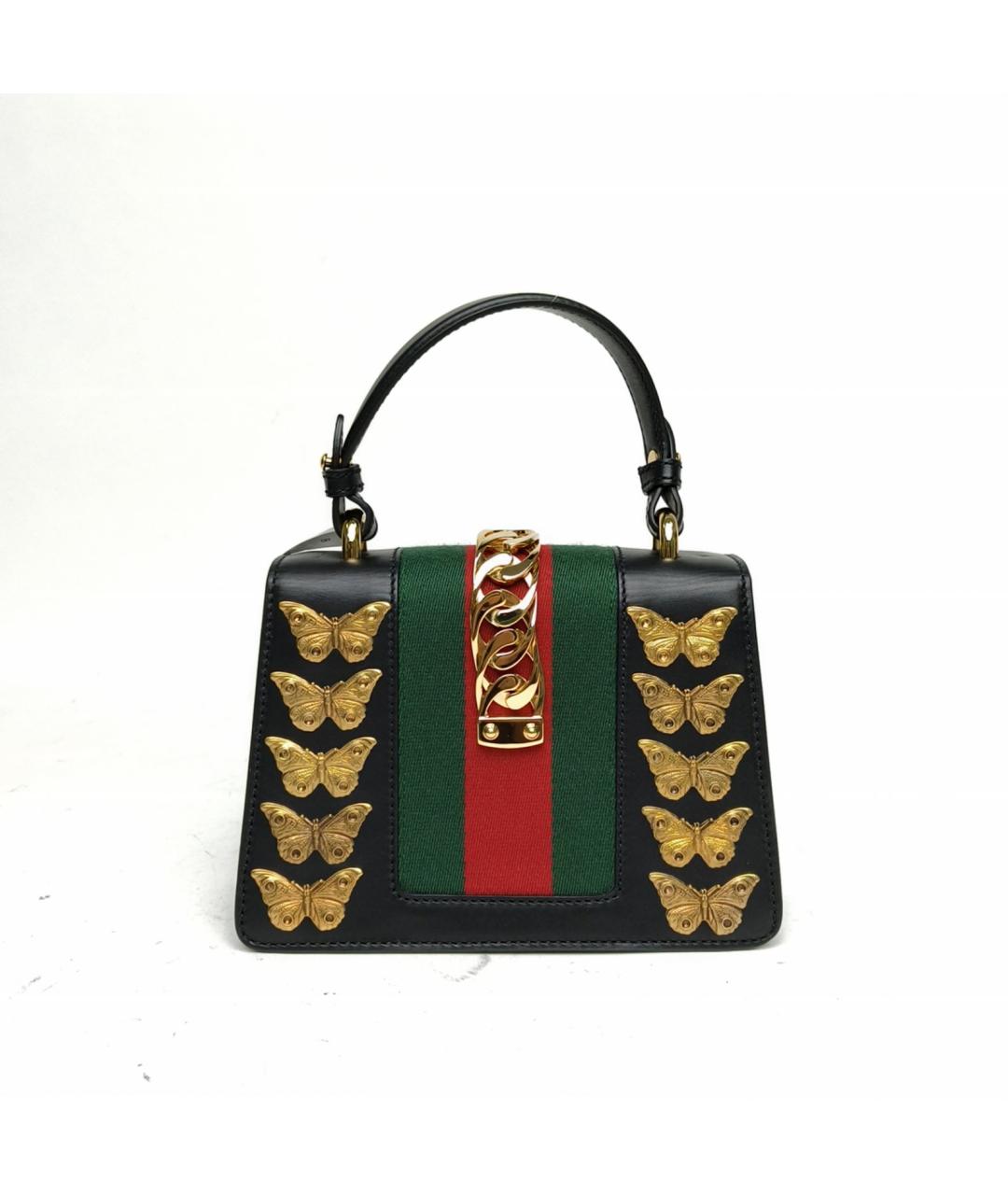 GUCCI Черная кожаная сумка через плечо, фото 4