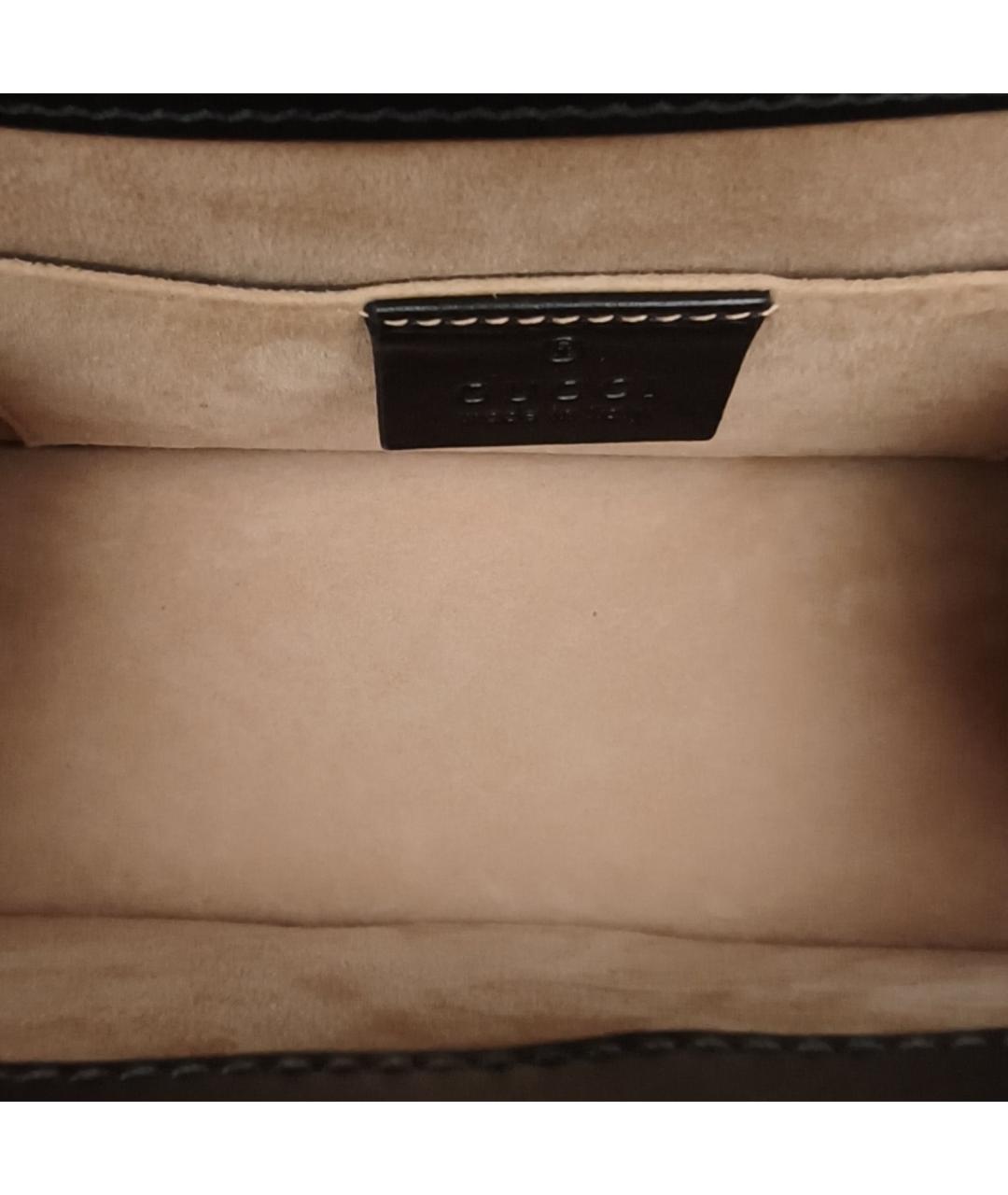 GUCCI Черная кожаная сумка через плечо, фото 8