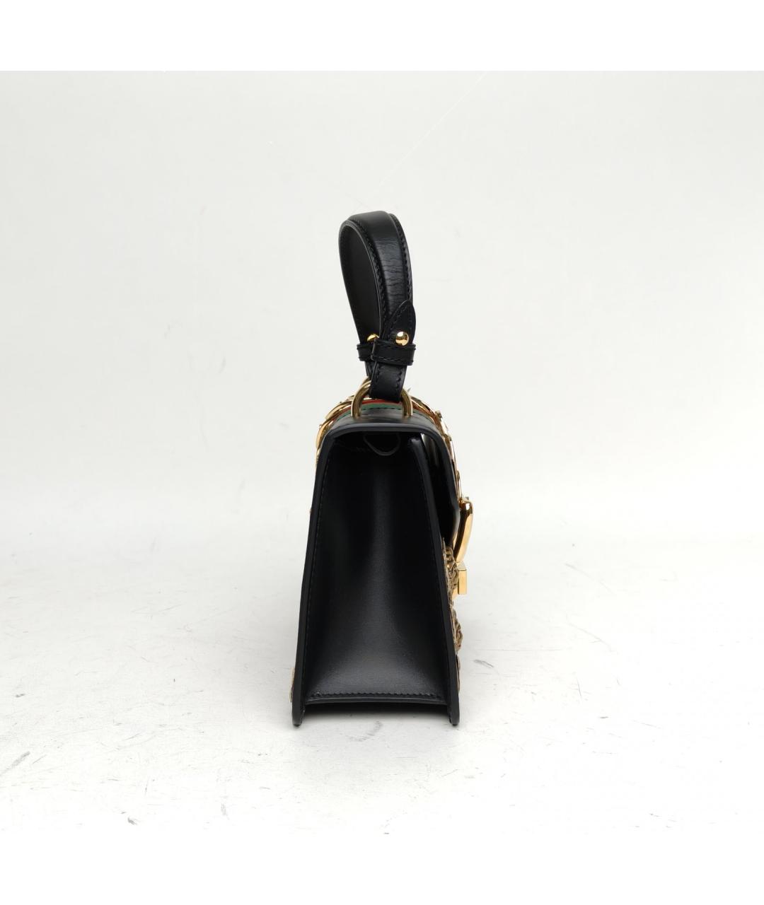GUCCI Черная кожаная сумка через плечо, фото 5