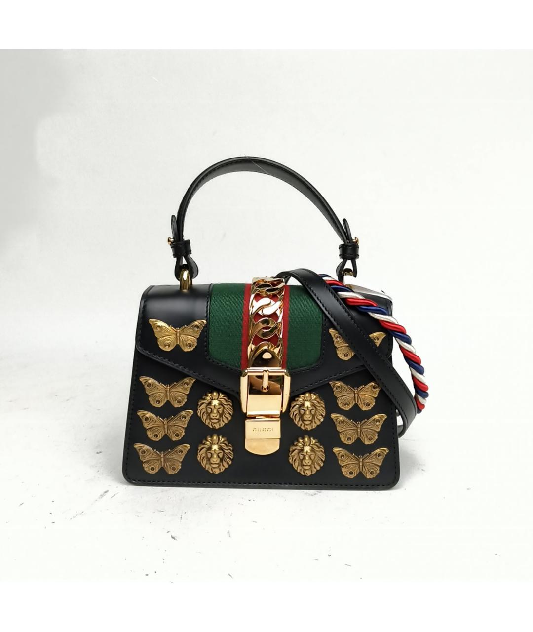 GUCCI Черная кожаная сумка через плечо, фото 2