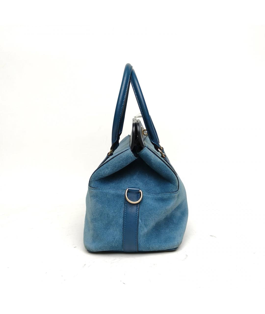 HERMES Синяя замшевая сумка через плечо, фото 5