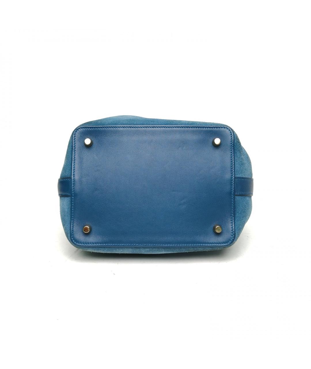 HERMES Синяя замшевая сумка через плечо, фото 6