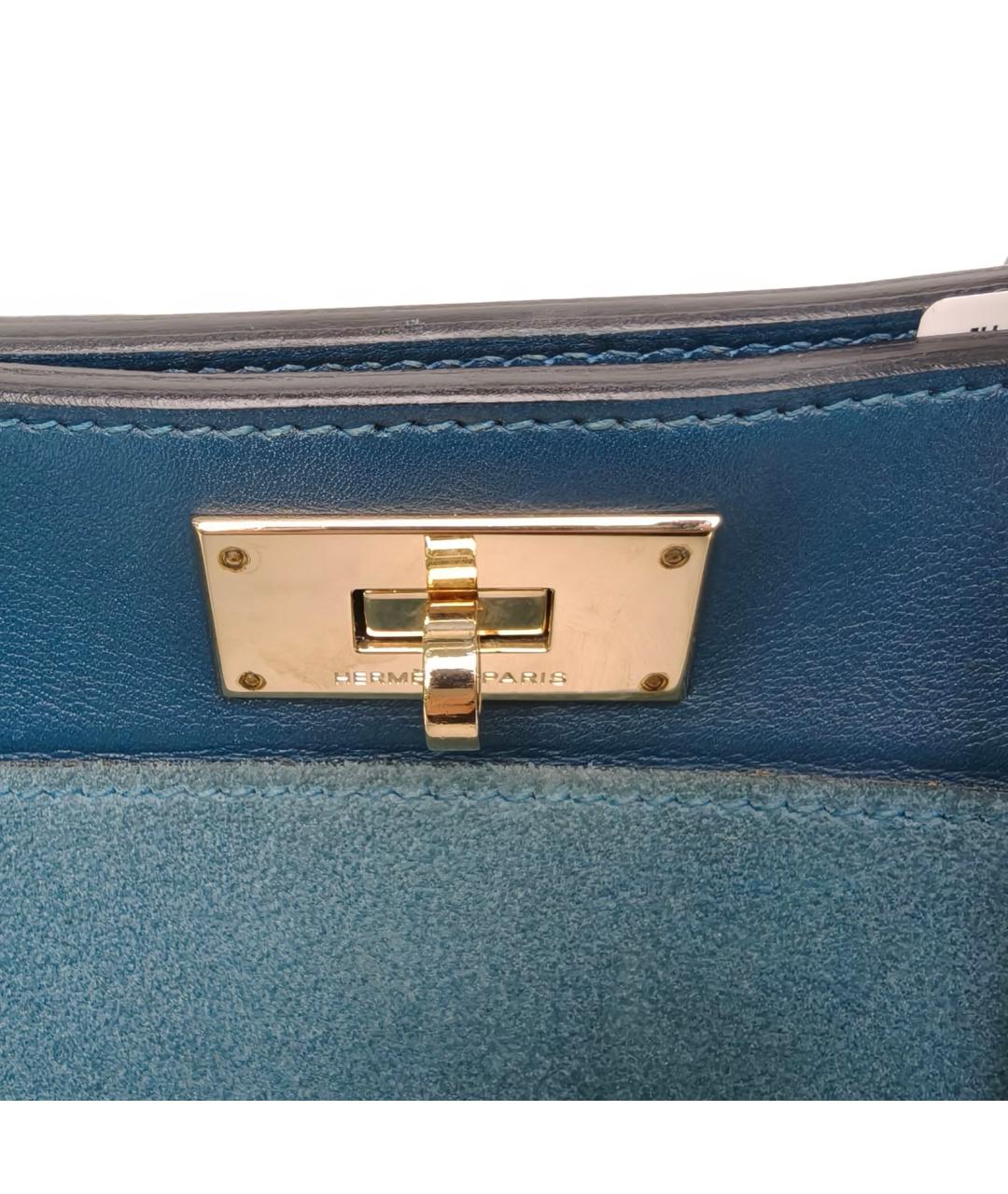HERMES Синяя замшевая сумка через плечо, фото 7