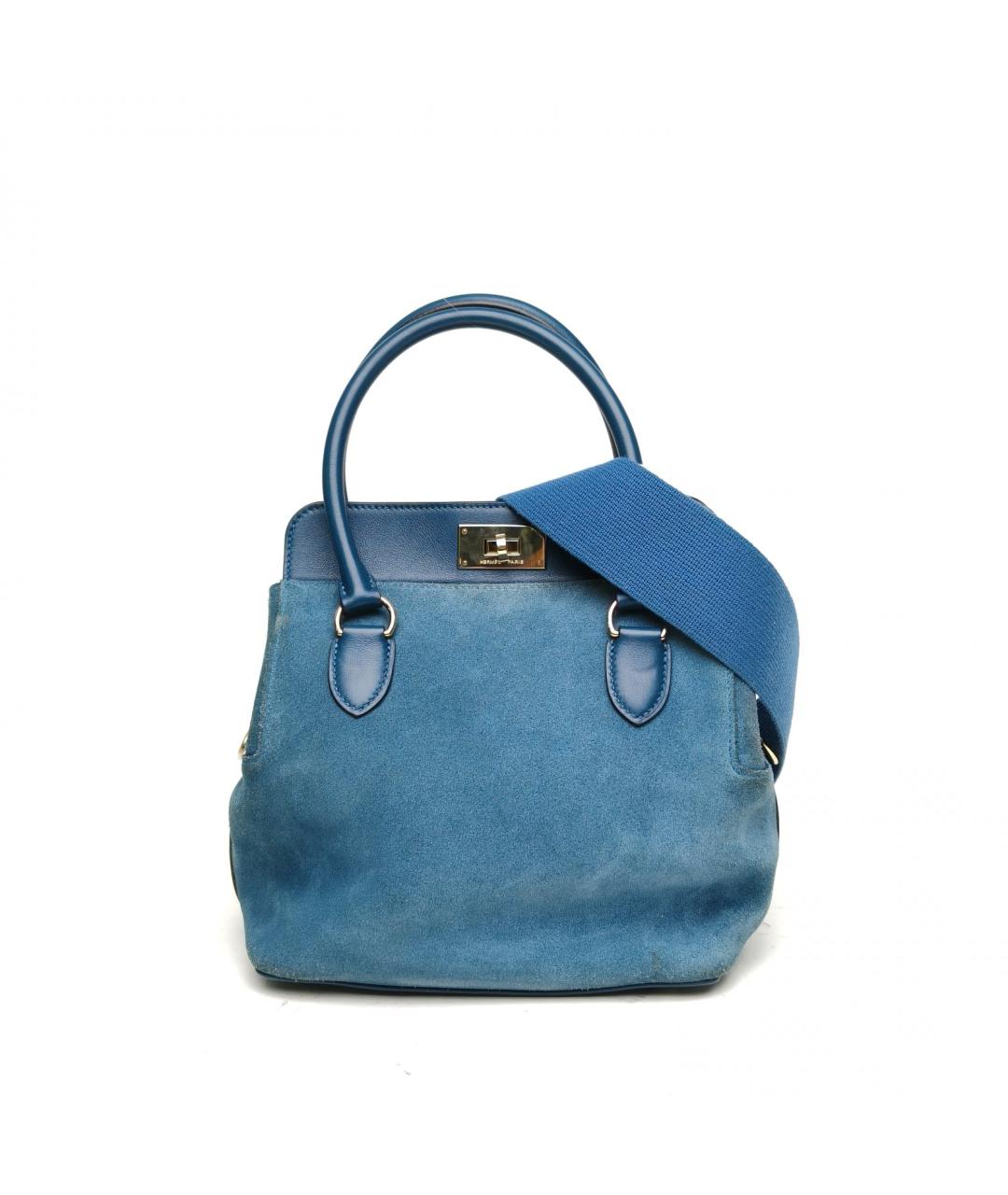 HERMES Синяя замшевая сумка через плечо, фото 2