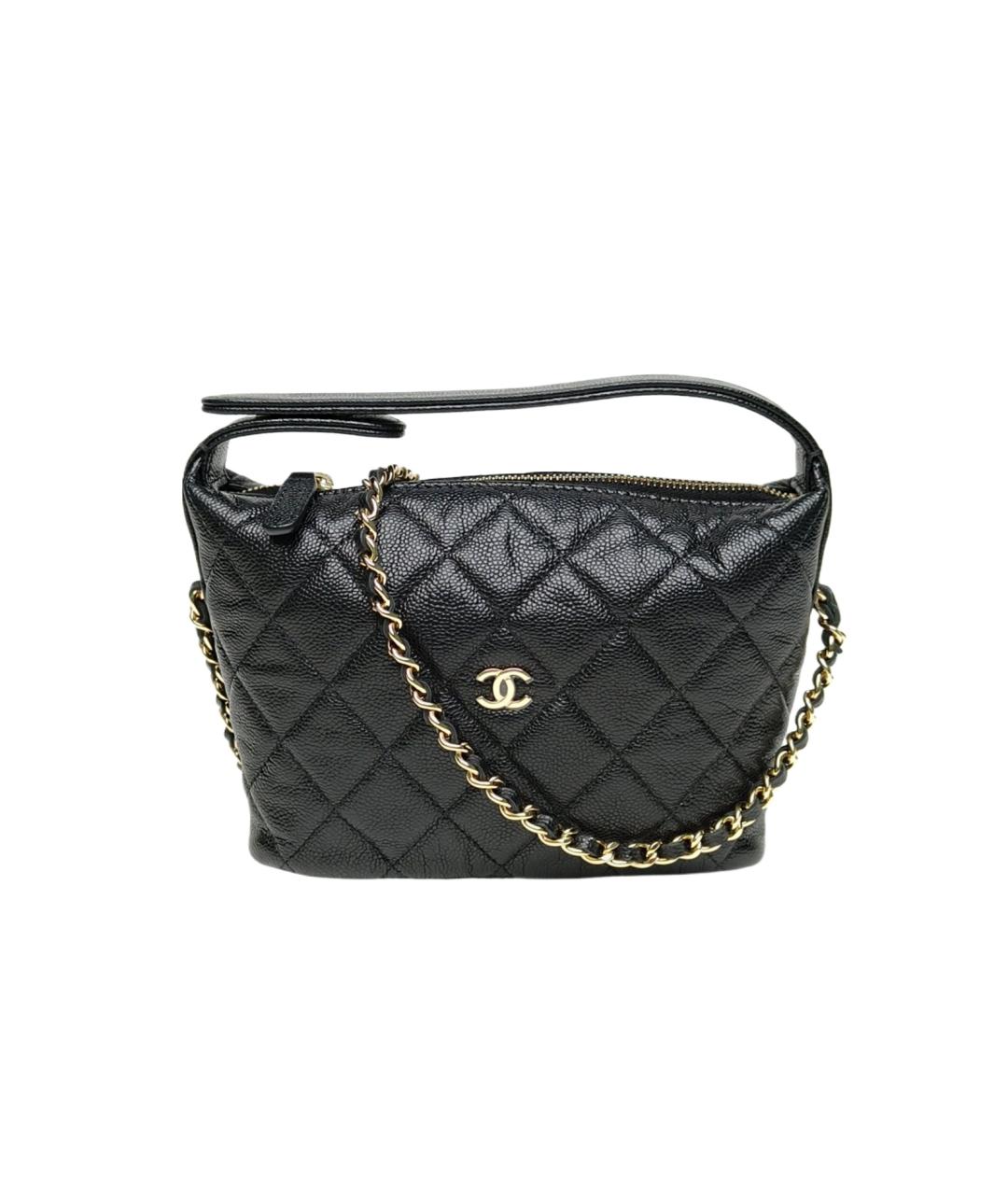 CHANEL Черная кожаная сумка через плечо, фото 1